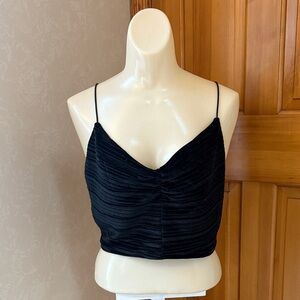 Wild Fable Black Velvet Ruched Camisole Top. 
Size Large